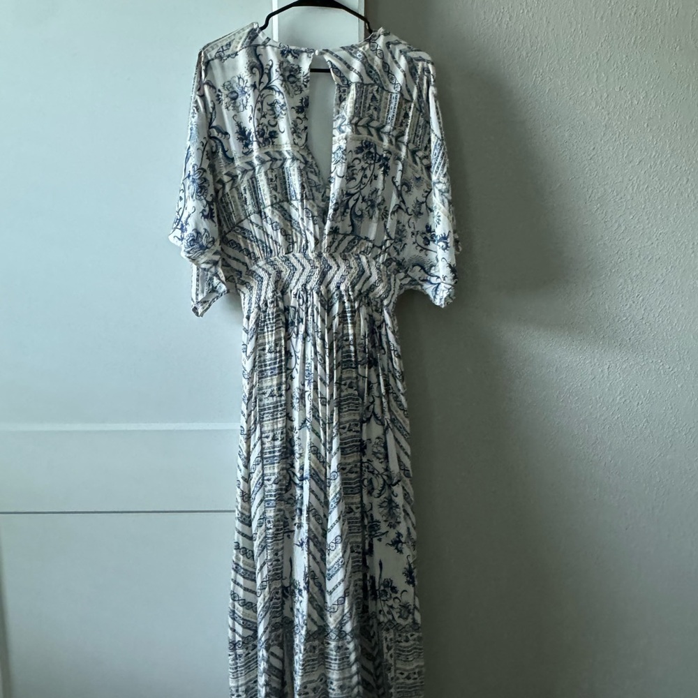 Summer Blue and White Maxi Dress
